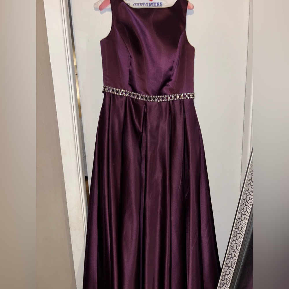 Purple midi dress with pockets